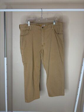 Carhartt 40X30 102517-918 Relaxed Fit Pants Tan Rugged Flex Canvas Workwear mens